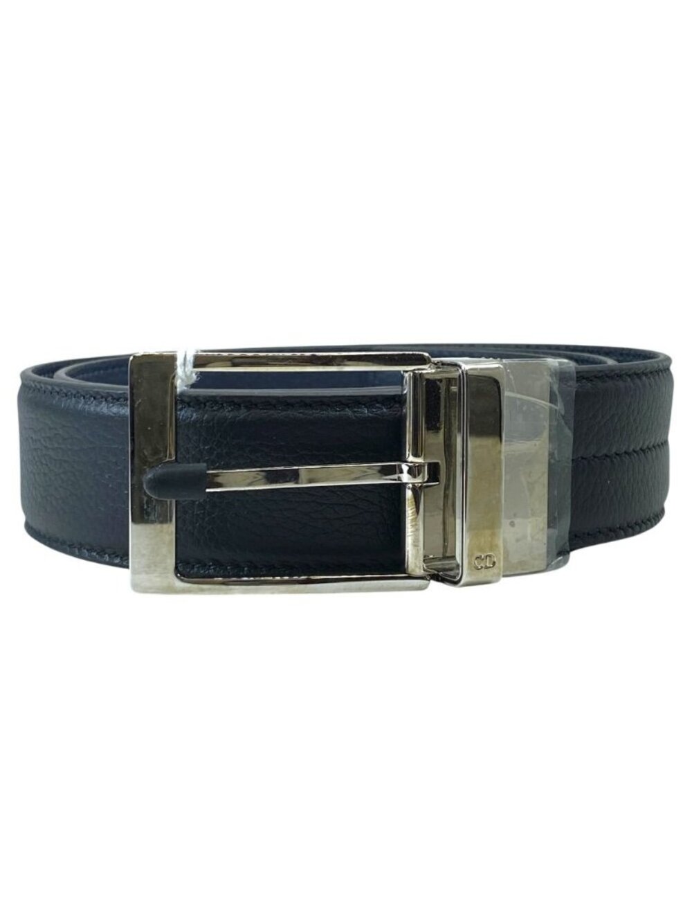 Dior Logo Buckle Belt Leather Black Daily Practical